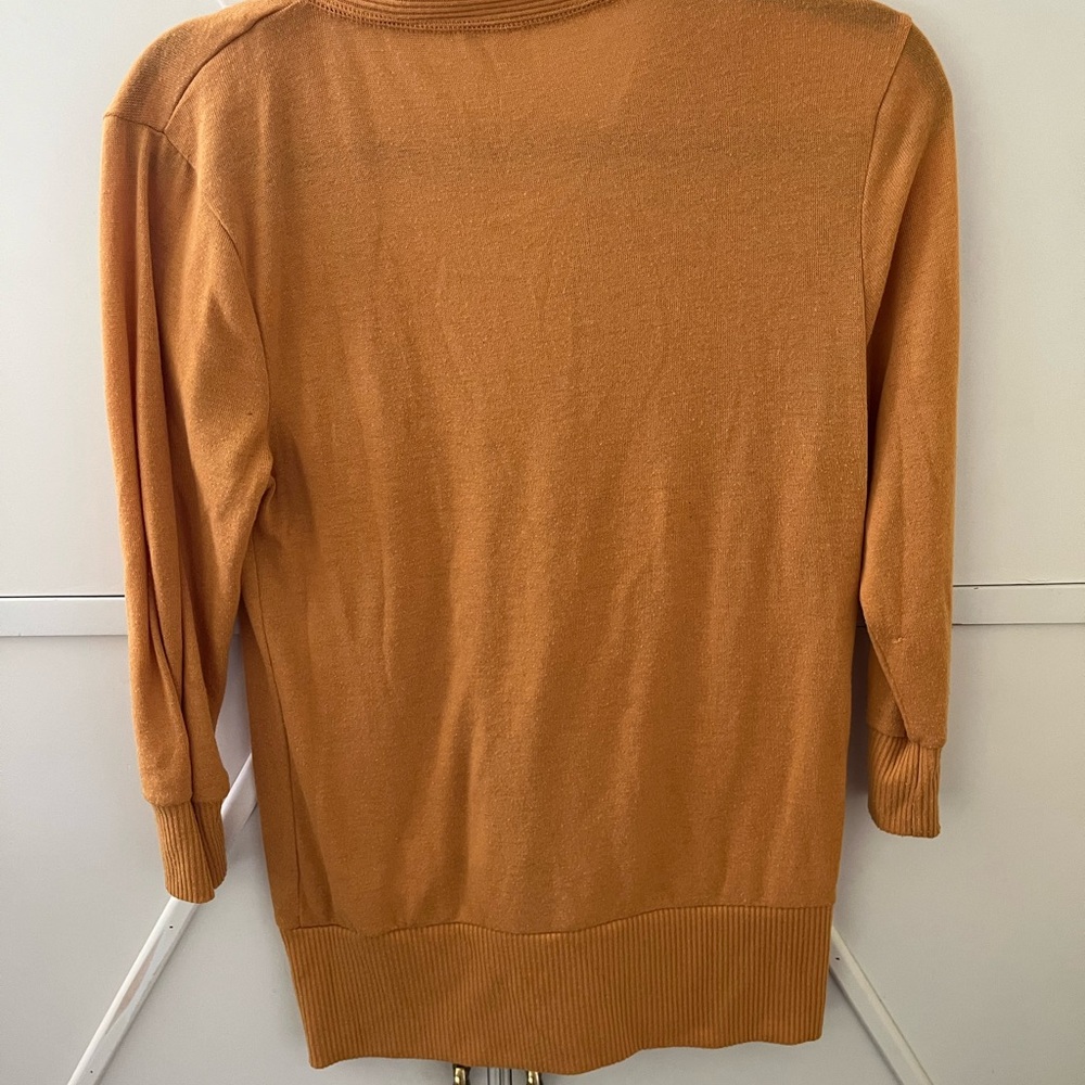 Zenana Outfitters Orange Cardigan Sweater V-Neck - Picture 5 of 5